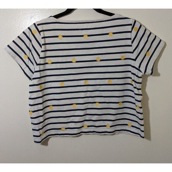 Madewell Embroidered Sun Setlist Boxy Top in Stripe Size XS - Picture 4 of 6